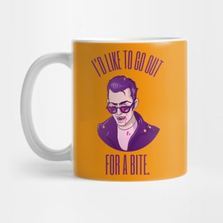 Halloween Vampire Greaser Dude Pun Mug